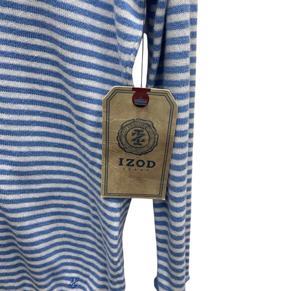 Izod Blue and White All Cotton V-Neckline Knit Top Women’s Size Medium - Picture 6 of 10